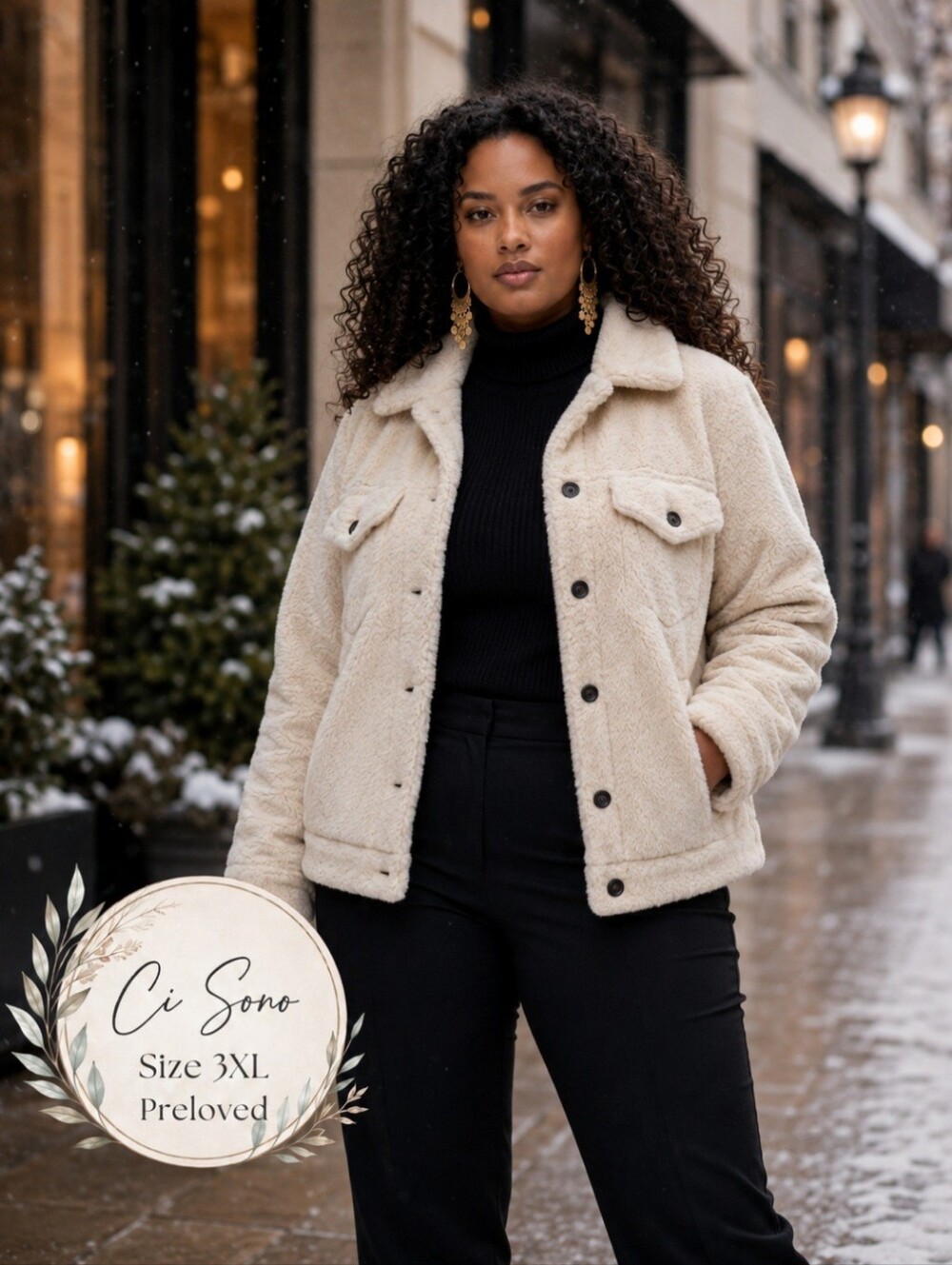Ci Sono Cream Cozy Teddy Jacket - Picture 1 of 7